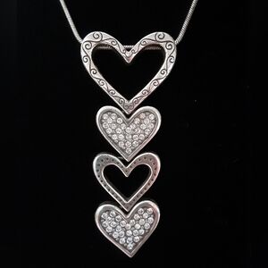 BRIGHTON 4 TIER HEART REVERSIBLE NECKLACE